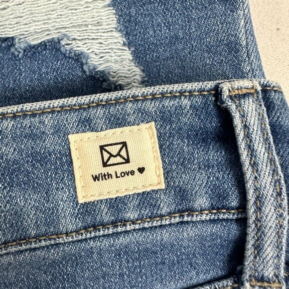 Letter To Juliet Womens Distressed Medium Wash High Waisted Jeans Size 24 - Picture 4 of 9